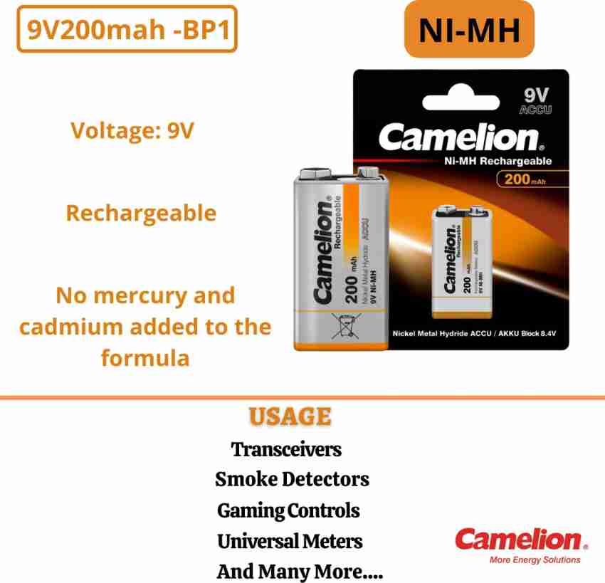 BATERIA RECARGABLE 9V; 250 mAh; CAMELION; NH-9V250MAH – Bracsan