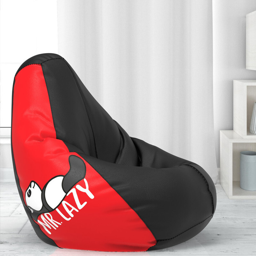 Beannie XL Mr Lazy Black Red Teardrop Bean Bag With Bean Filling Price in India Buy Beannie XL Mr Lazy Black Red Teardrop Bean Bag With Bean Filling online