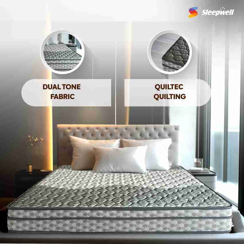 Sleepwell Ortho PRO Spring Impressions Memory Foam Mattress with Airvent Technology 6 inch Queen Pocket Spring Mattress