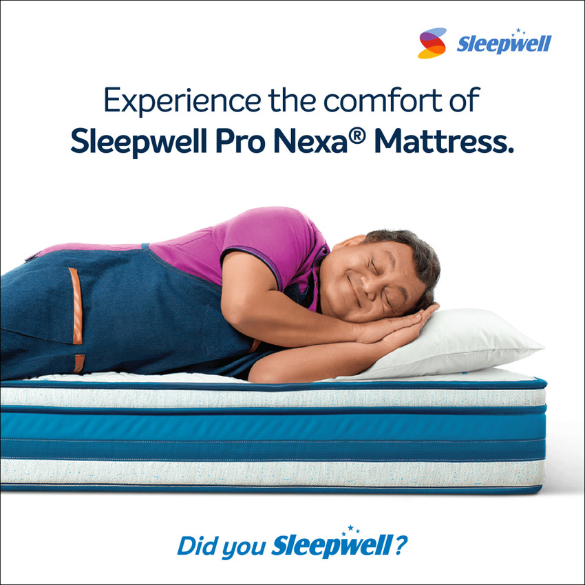 Sleepwell Nexa Classic Resitec Foam White Blue 5 inch Single