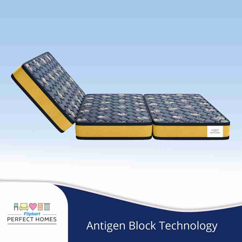 Flipkart Perfect Homes Magix Three Folding Travel Mattress 5 inch Double High Density HD Foam Mattress