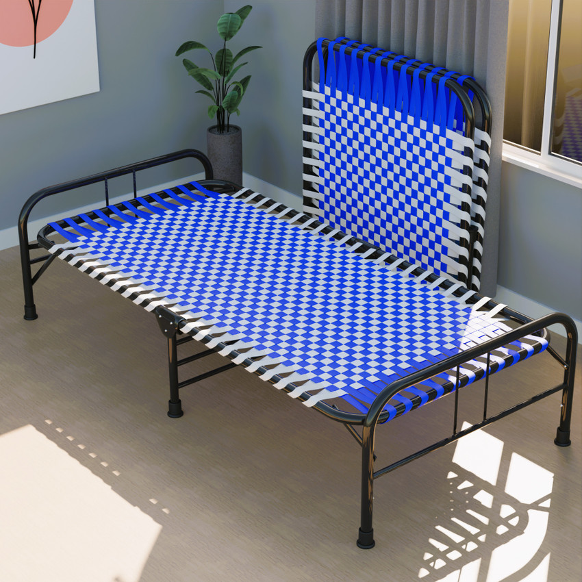 Lampoc Foldable Bed Portable Single Folding Bed Niwar Charpai Khatiya Bed for Sleeping Metal Single Bed Price in India Buy Lampoc Foldable Bed Portable Single Folding Bed Niwar Charpai Khatiya Bed