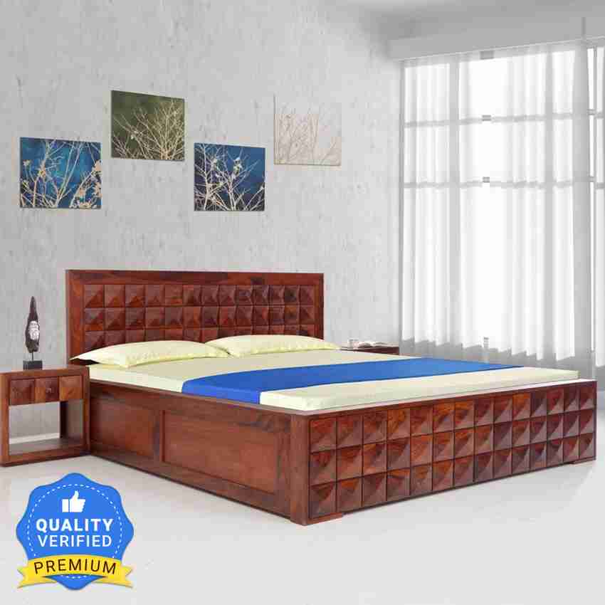EVOK Sheesham Wood Solid Wood King Hydraulic Bed Price in India Buy EVOK Sheesham Wood Solid Wood King Hydraulic Bed online at Flipkart