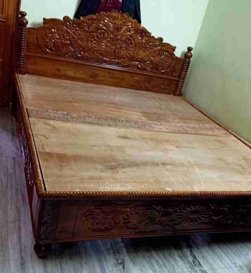 Teak Solid Wood King Bed Price in India Buy Teak Solid Wood King Bed online at Flipkart