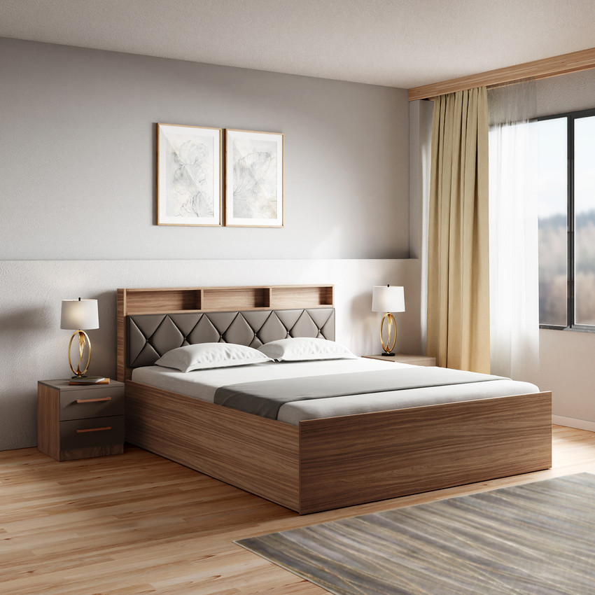 Godrej Interio Lattice Engineered Wood Queen Box Bed Price in India Buy Godrej Interio Lattice Engineered Wood Queen Box Bed online at Flipkart