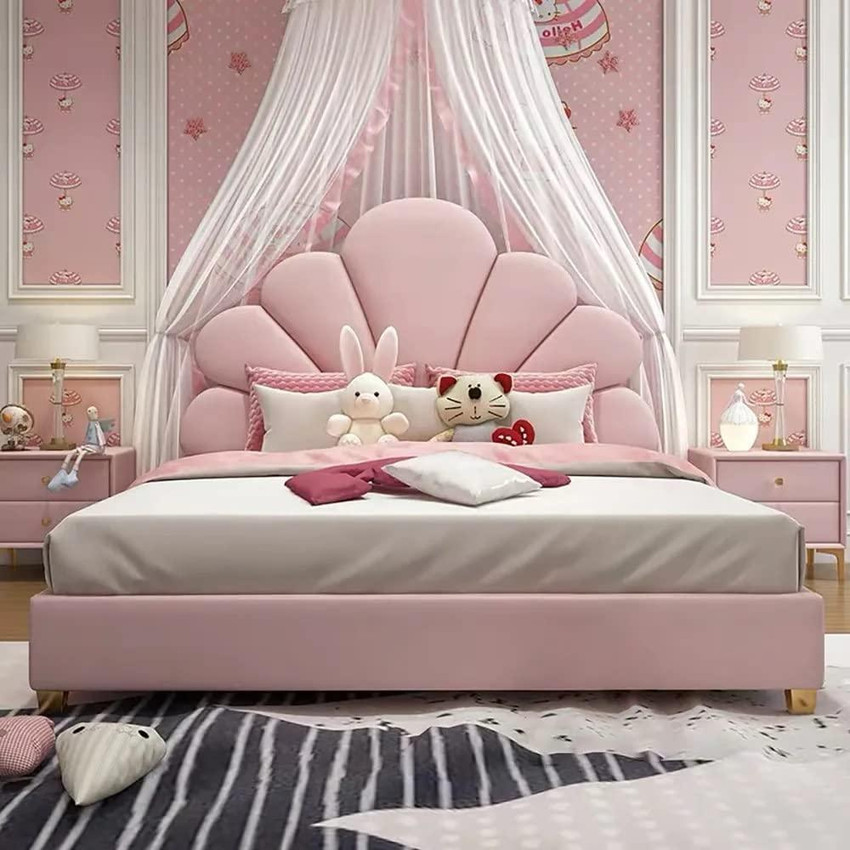 Pink sales suede bed