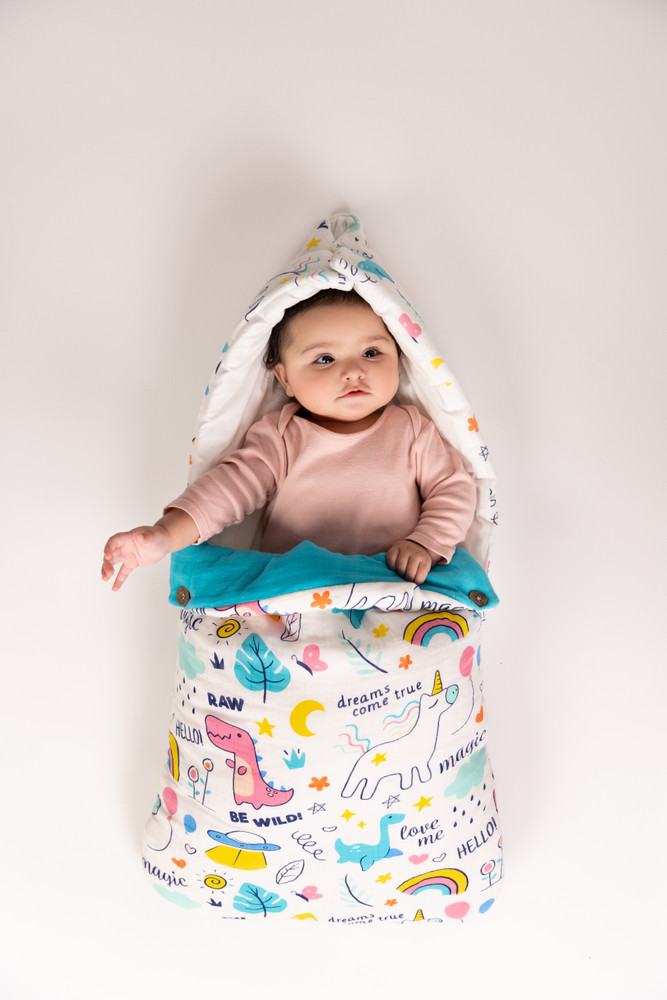 haus kinder Baby muslin carrier nest cum sleeping bag 0 12 Months Multicolor Sleeping Bag Flipkart
