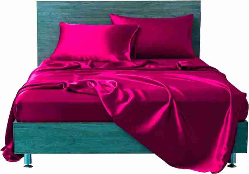 AANYALINEN 400 TC Silk, Satin Queen Solid Flat Bedsheet - Buy AANYALINEN  400 TC Silk, Satin Queen Solid Flat Bedsheet Online at Best Price in India