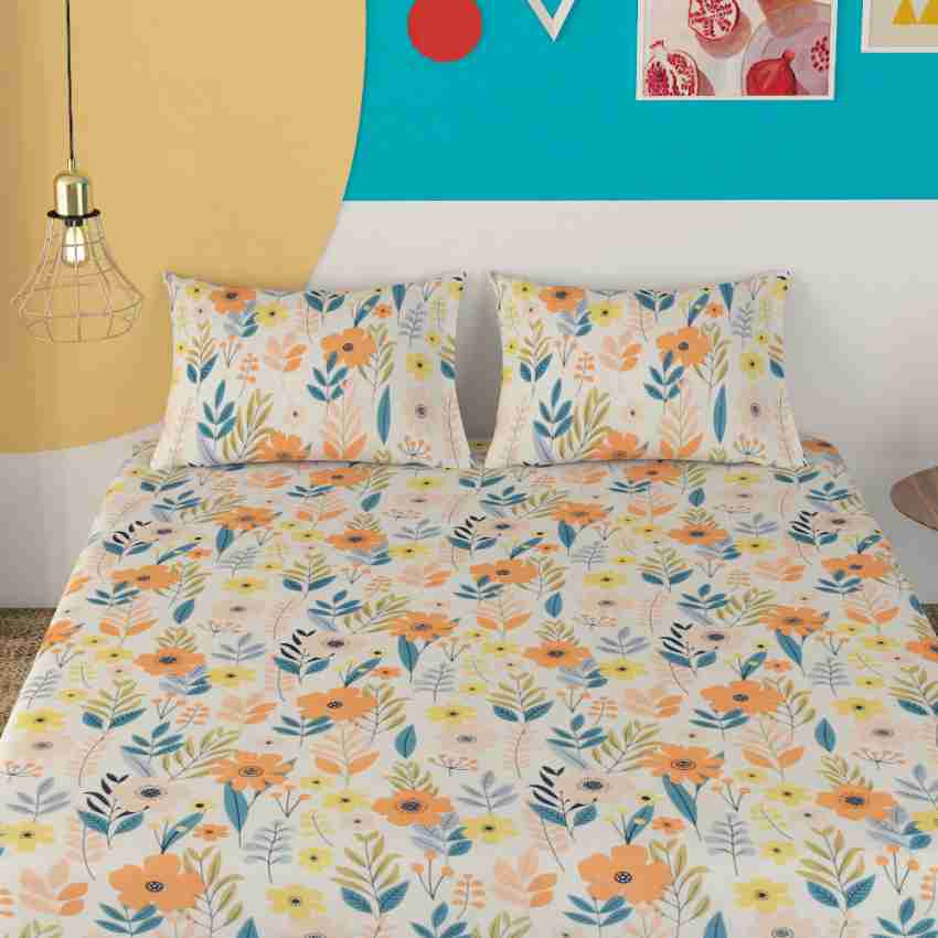 Cozyland 210 TC Cotton Double Floral Flat Bedsheet - Buy Cozyland 210 TC  Cotton Double Floral Flat Bedsheet Online at Best Price in India