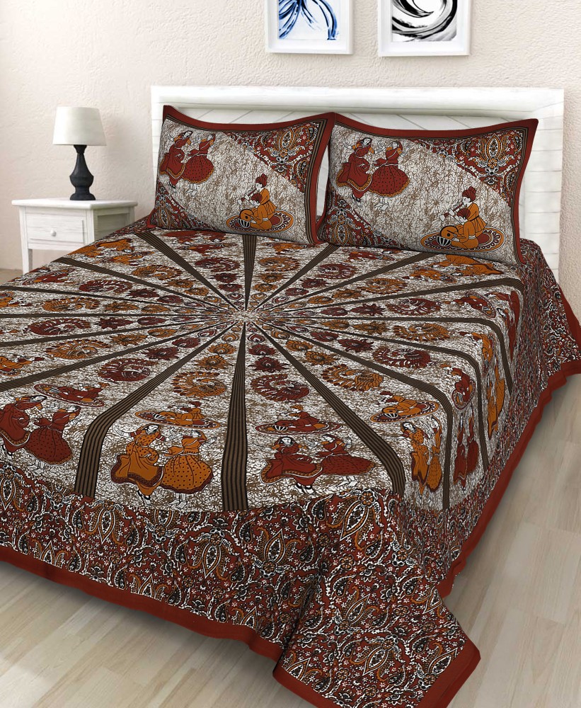 double cotton bed sheet 144 TC Cotton Queen Printed Flat Bedsheet - Buy  double cotton bed sheet 144 TC Cotton Queen Printed Flat Bedsheet Online at  Best Price in India