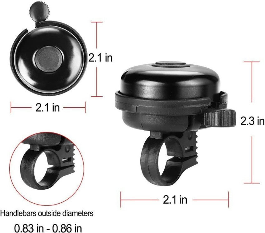 RIANZ Classic Black Bike Bell Aluminum Bicycle Bell Loud Crisp