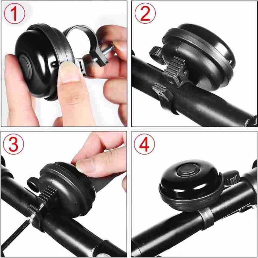 RIANZ Classic Black Bike Bell Aluminum Bicycle Bell Loud Crisp