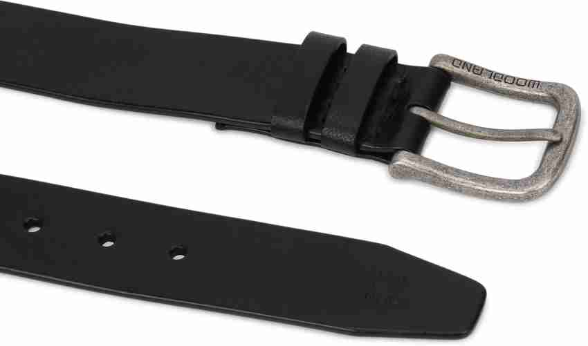 WOODLAND Men Black Genuine Leather Belt BLACK - Price in India