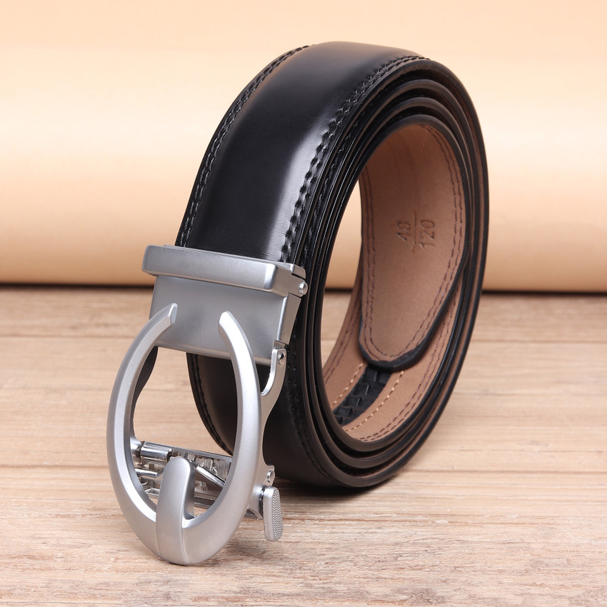 MenFox Men Formal Casual Party Black Artificial Leather Belt