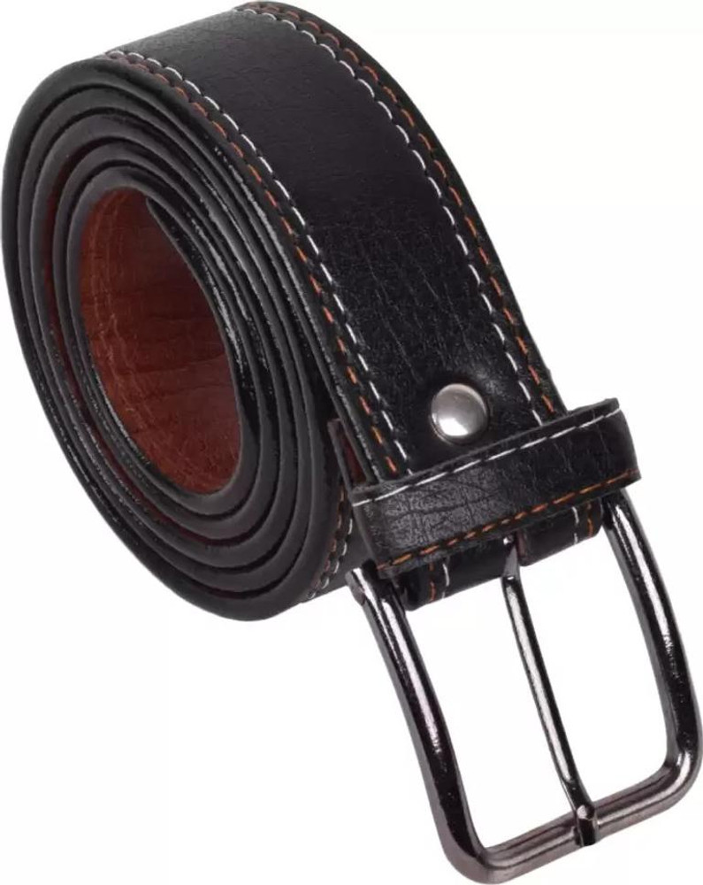 SMARTU Men Formal Black Genuine Leather Belt Black Price in India Flipkart