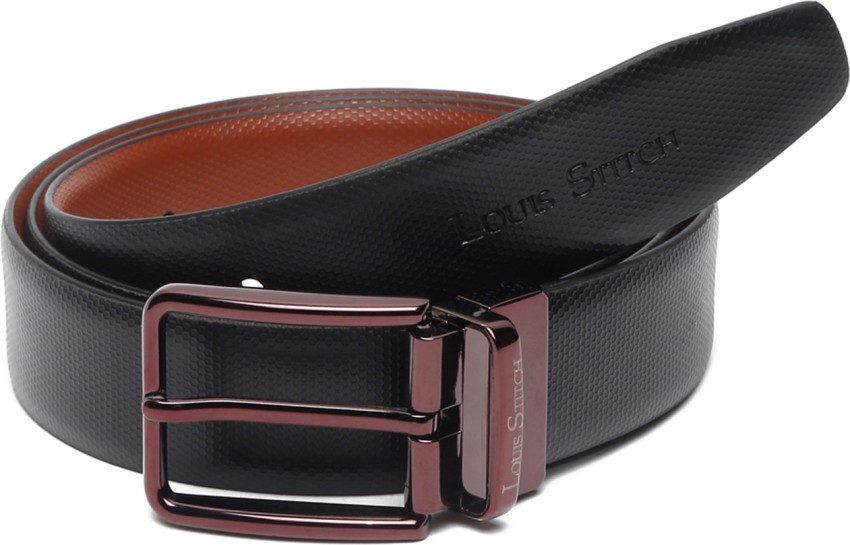 Louis Stitch Men Casual Brown Genuine Leather Reversible Belt