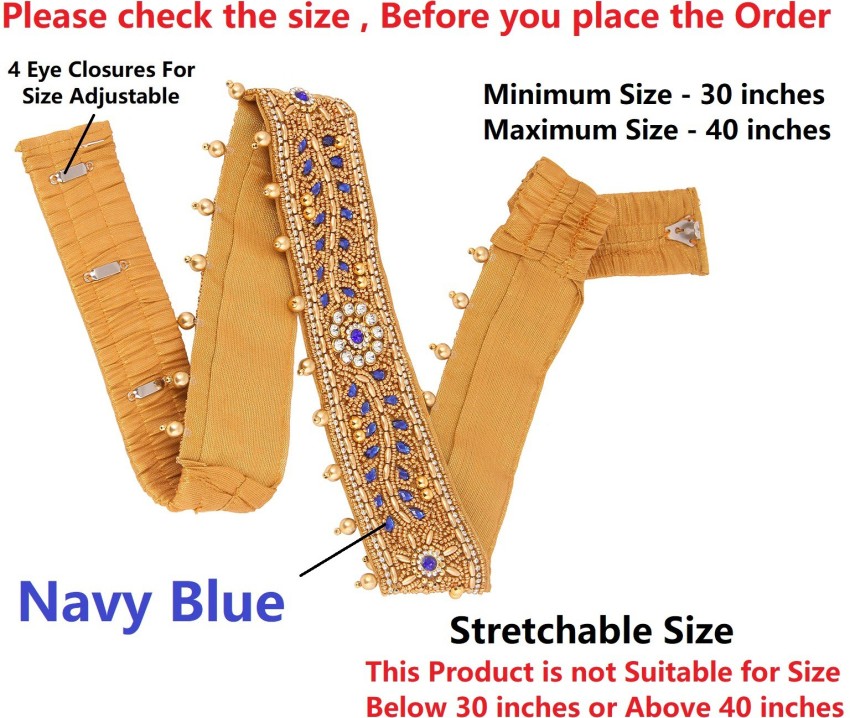 VAMA FASHIONS Traditional Golden Cloth Kamar Belt stretchabl kamarband  Waist Belly belt for women