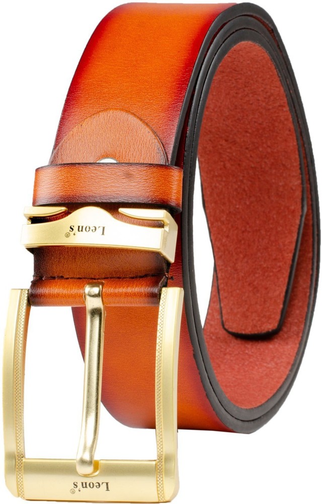 Black and Orange Genuine Leather Layered Belt, O/S - Elements Unleashed