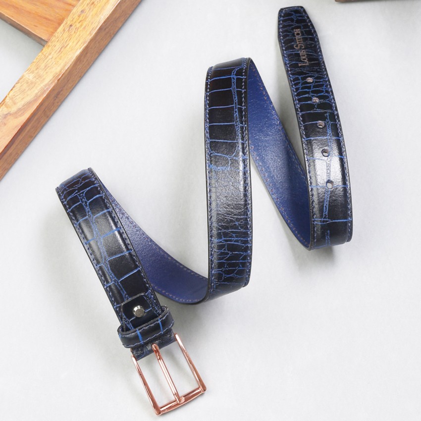 Louis Stitch Men Formal Blue Genuine Leather Belt