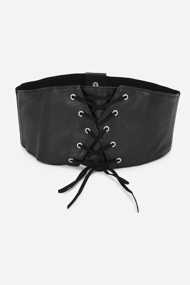FOREVER 21 Women Casual Black Genuine Leather Belt Black Price