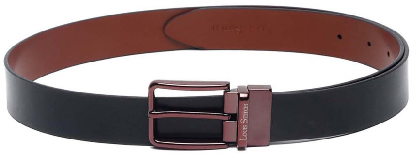 Louis Stitch Men Formal Black Genuine Leather Reversible Belt