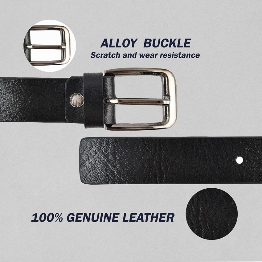 Hermon Men Black Genuine Leather Belt Black - Price in India
