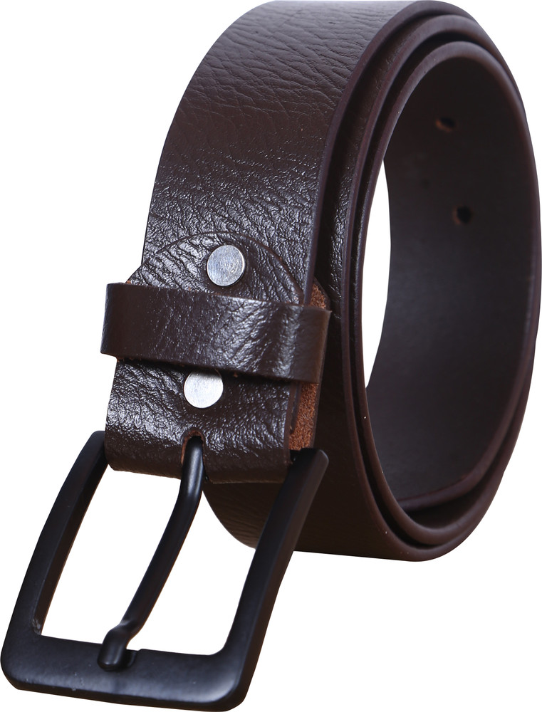 SFA Men Casual Brown Genuine Leather Belt Brown Price in India