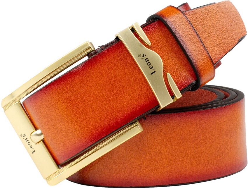 Black and Orange Genuine Leather Layered Belt, O/S - Elements Unleashed