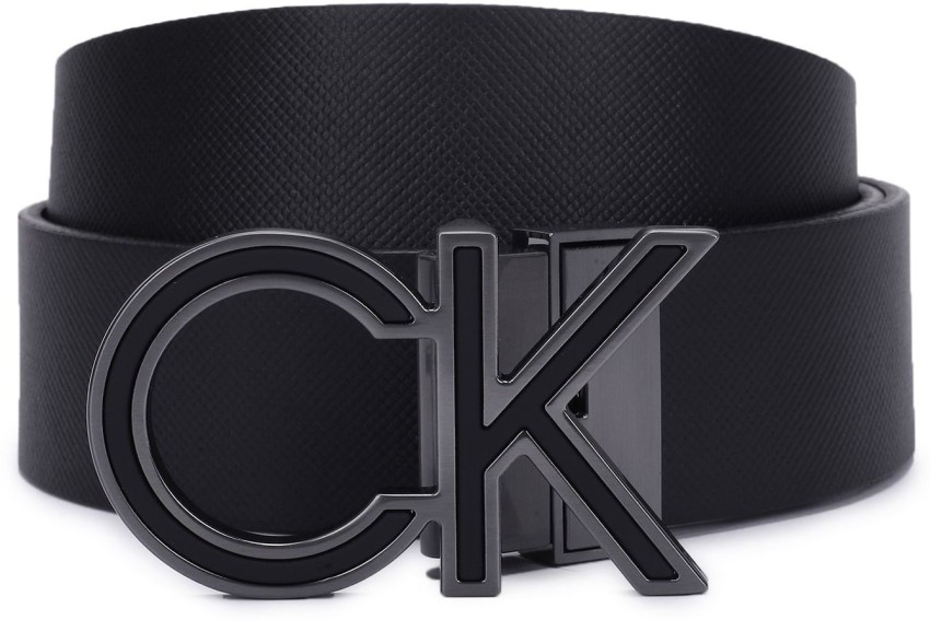 Calvin Klein Men Casual Black Genuine Leather Belt Black Price in