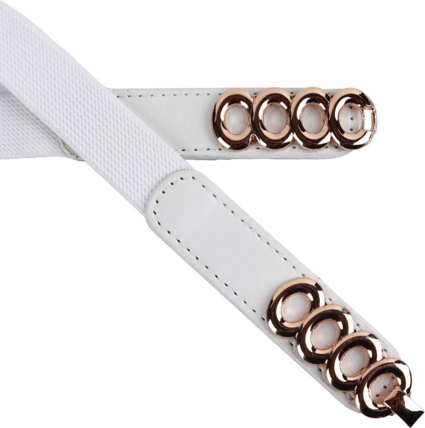 White fabric on sale belt womens