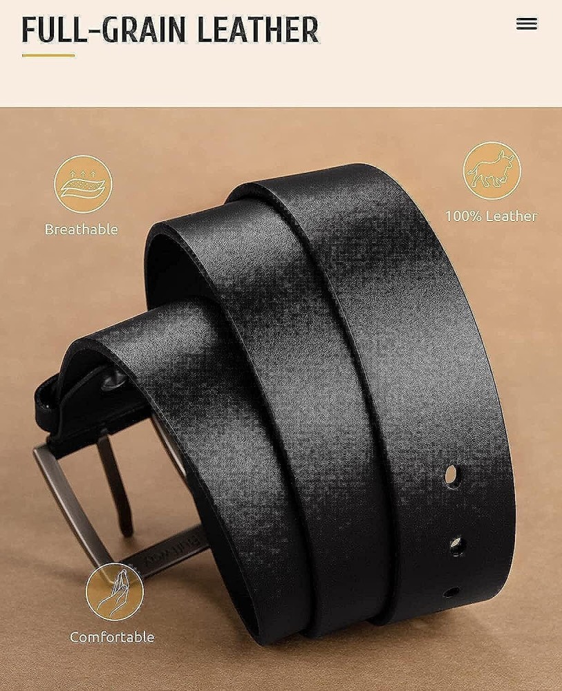 CREATURE Formal/Casual Brown Genuine Leather Belts For Men (BL-03)