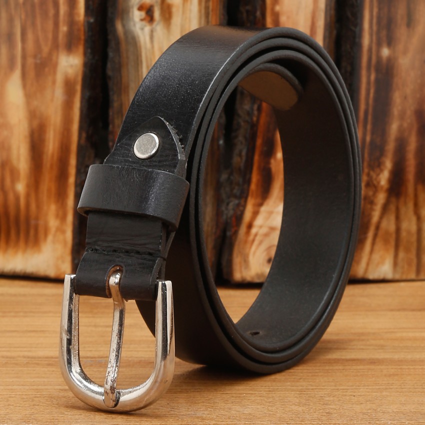 jet black leather belt