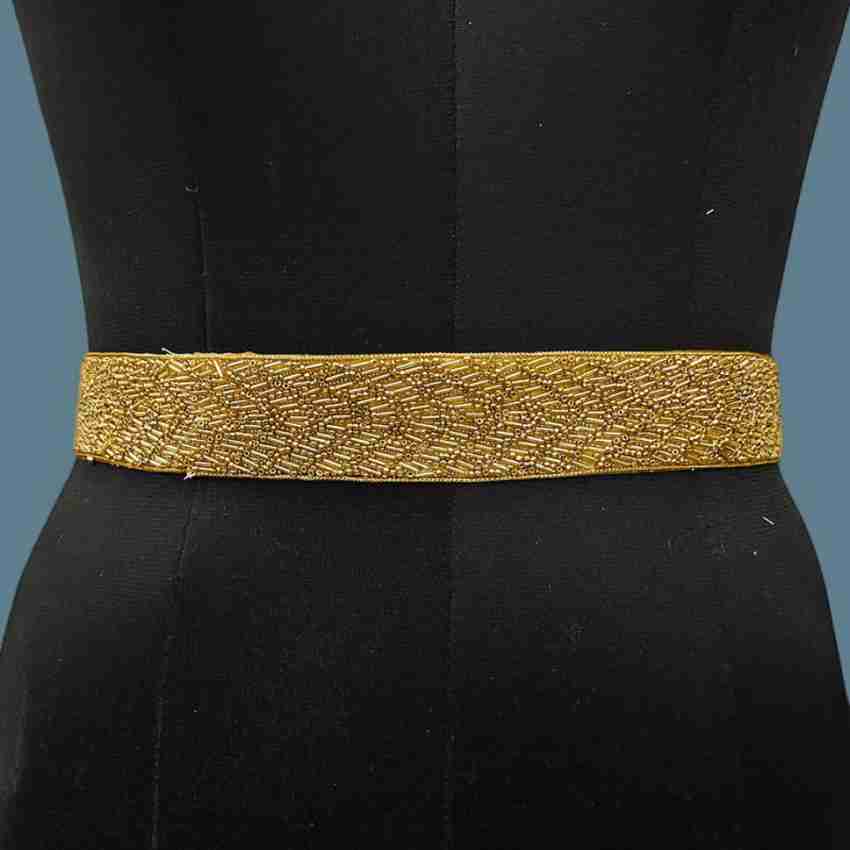 Jesmi trnding Women Formal Gold Fabric Belt Gold Chaki - Price in India