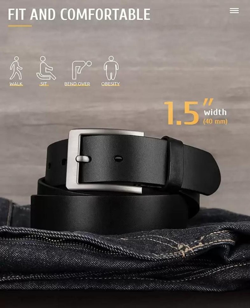 Roadster Men Formal, Casual, Party, Evening Black Genuine Leather Belt