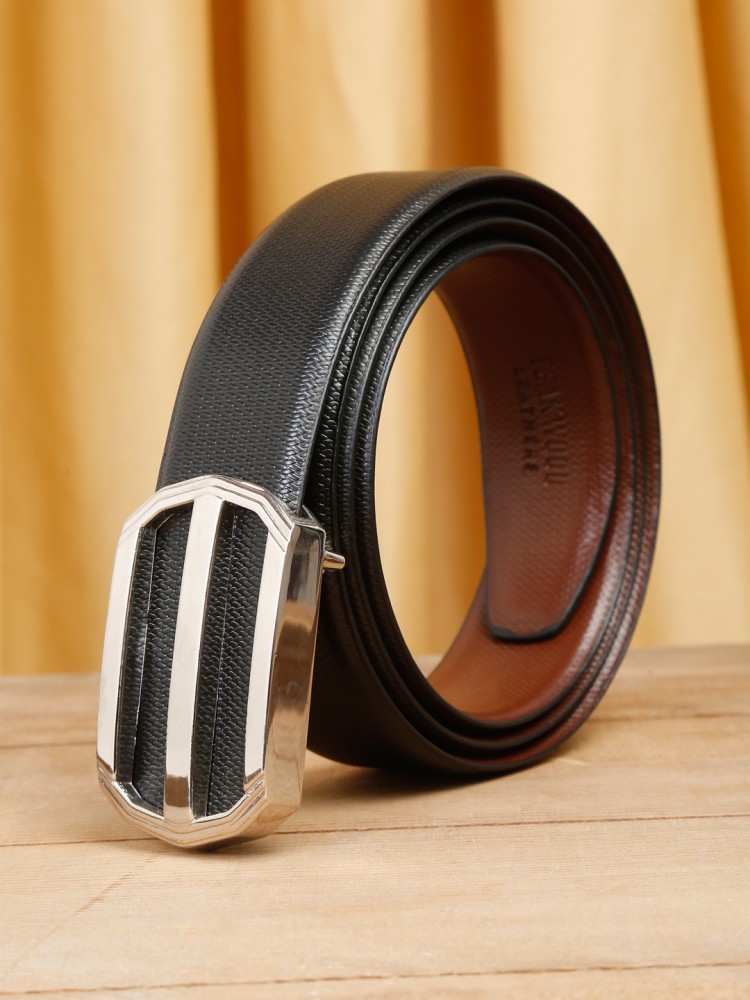 Buy Teakwood Genuine Leather Formal Casual Reversible Belts For Men (Black  and Brown) at