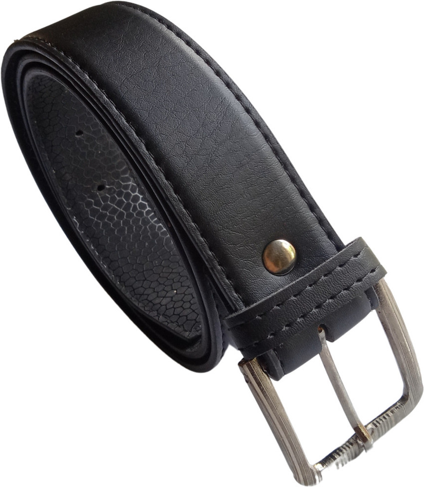 ALMOdeck Men Casual Black Synthetic Belt Black Price in India