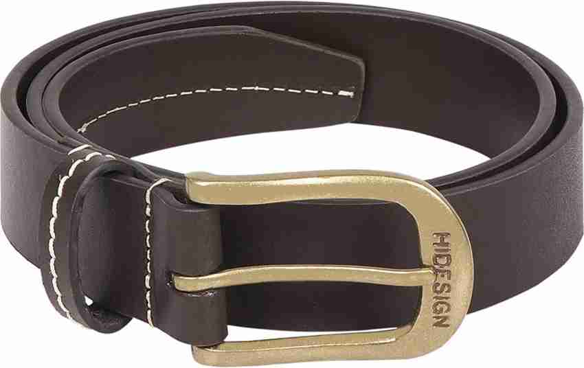 HIDESIGN Men Brown Genuine Leather Belt Brown Price in India