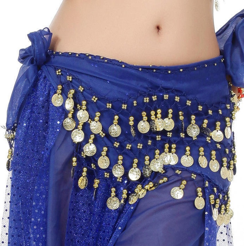 Classic belly dance coin belt hip scarf, make nice jingling sounds when you  shake it, Sides