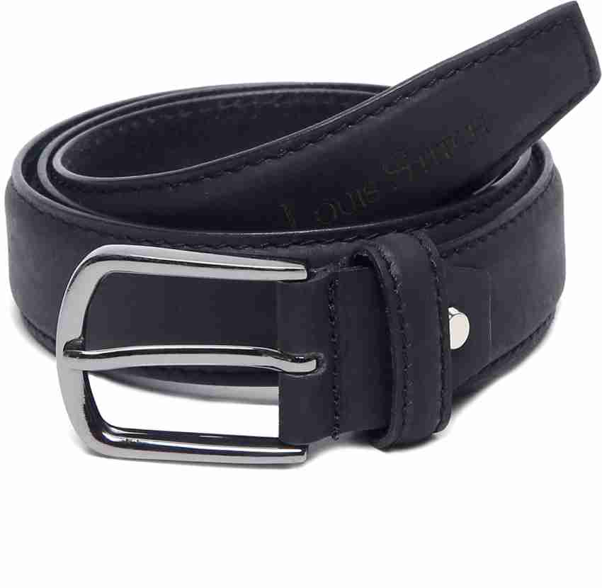 LOUIS STITCH Men Formal Black Genuine Leather Belt Midnight Black - Price  in India