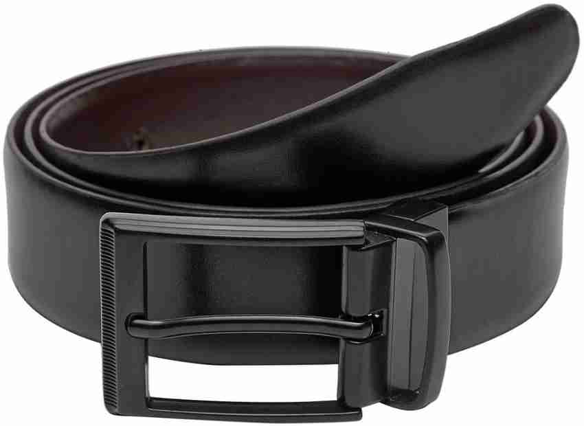 Teakwood Leathers Men Formal Black Genuine Leather Reversible Belt