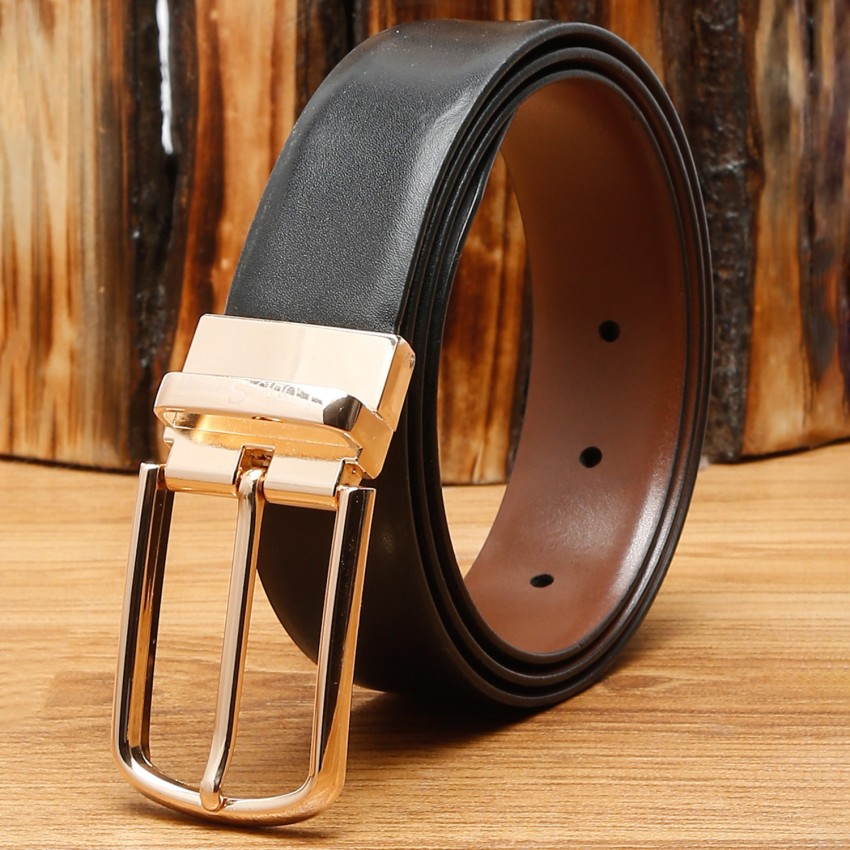 LOUIS STITCH Men Casual, Formal Black, Brown Genuine Leather Reversible Belt  Gunmetal Black - Price in India