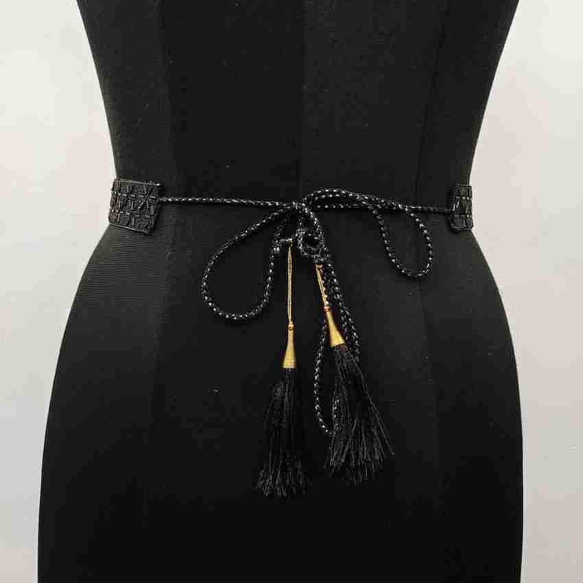 Black fabric belt for 2024 dress