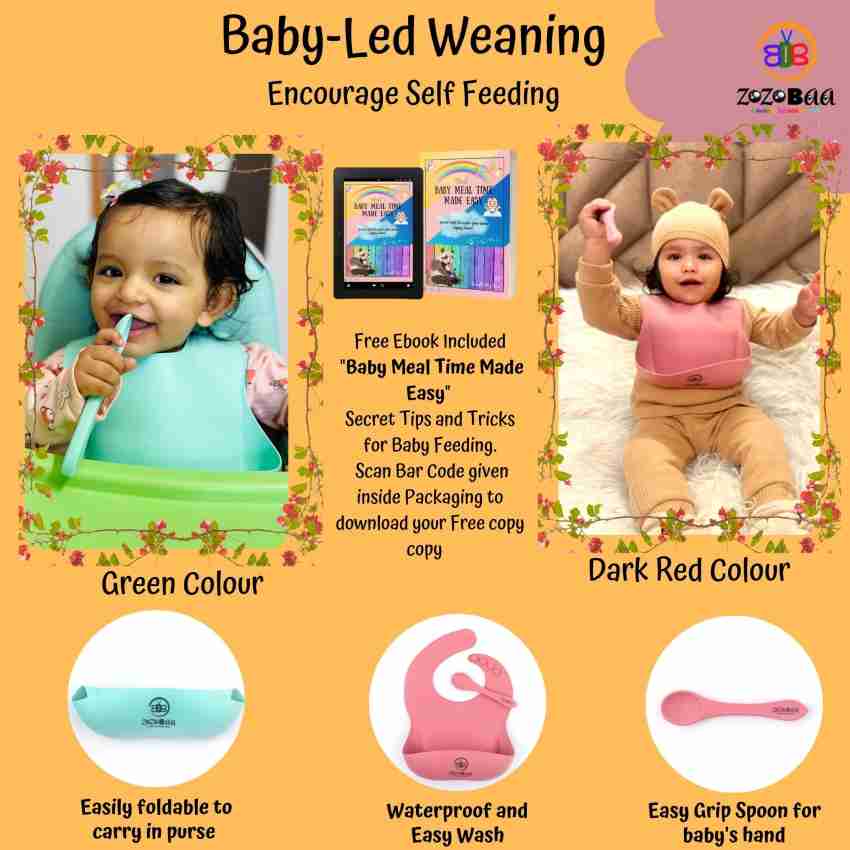 Self Feeding Bamboo Baby Spoons redblue Green Baby Led Weaning