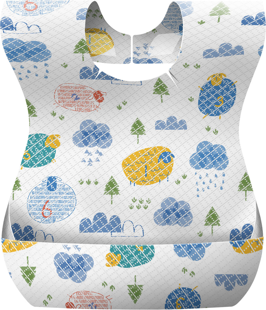 LuvLap Disposable Baby Bibs 20 Pack Soft Travel Bibs for Feeding