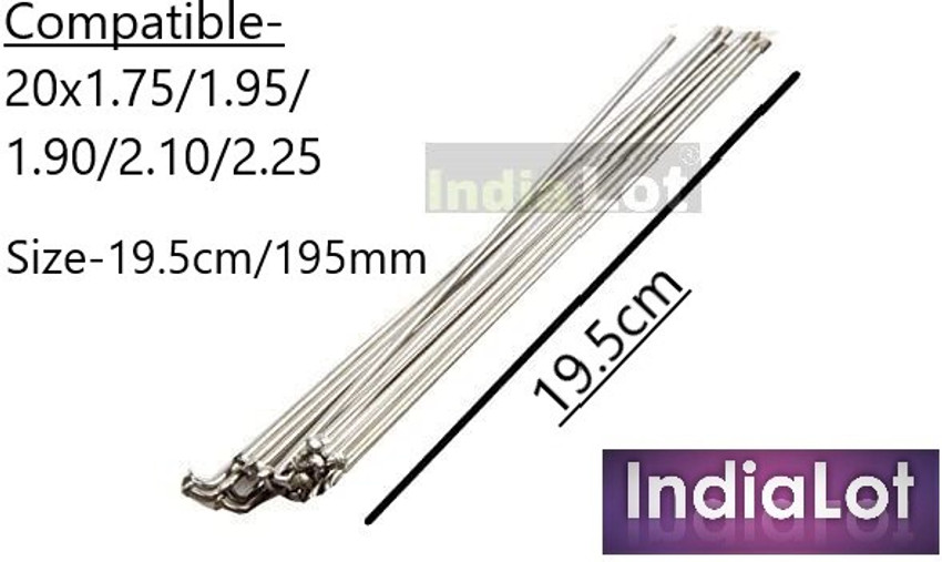 IndiaLot Bicycle Spokes 20X1.75 14G 195MM with Bolt 28 Pcs for 28