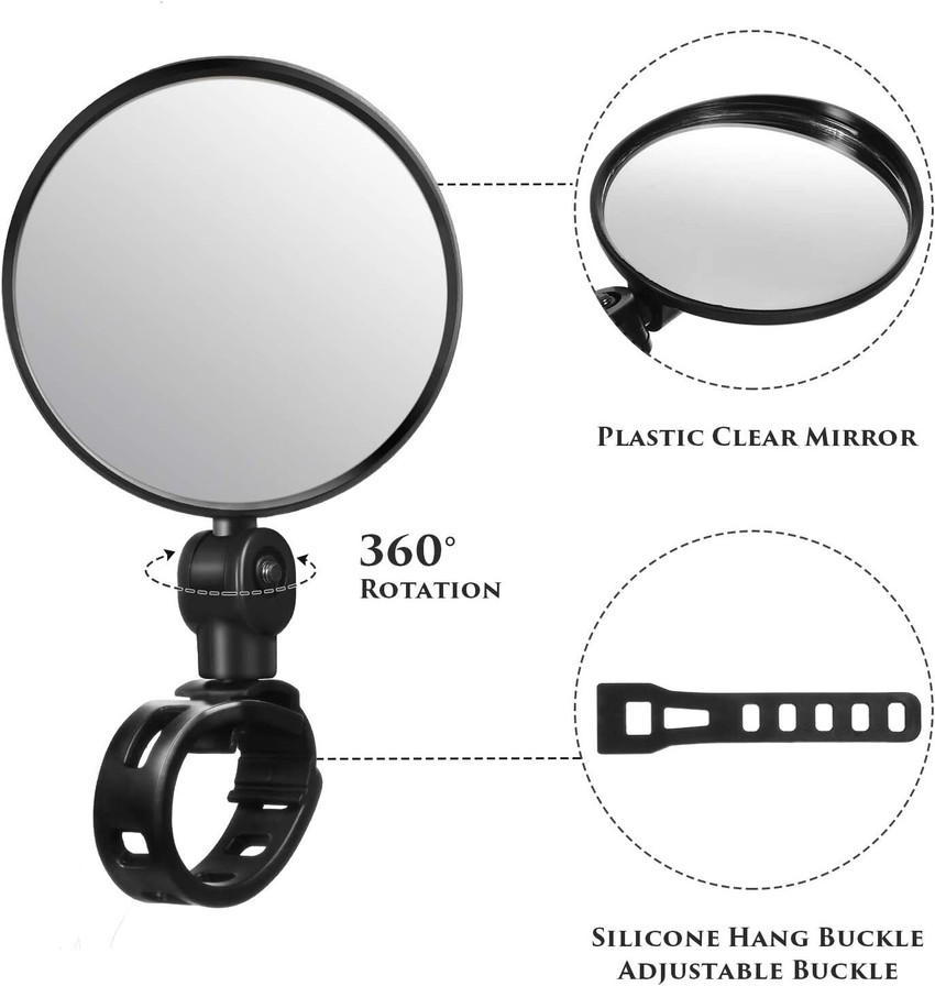 IndiaLot Bicycle Mirror 360 Degree Rotatable Rear View Wide Angle