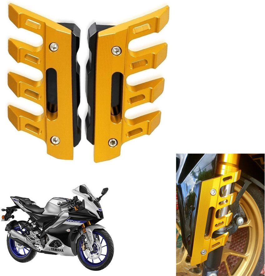 Vagary Golden CNC Shocker Protector Front Fender Slider Guard for Yamaha R15 V4 Bike Crash Guard Price in India Buy Vagary Golden CNC Shocker Protector Front Fender Slider Guard for Yamaha