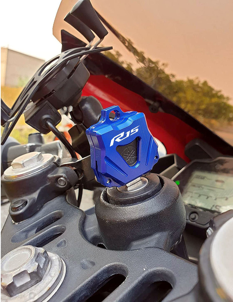 Vagary Aluminum Key Shell Decoration Blue Key Cover for Yamaha