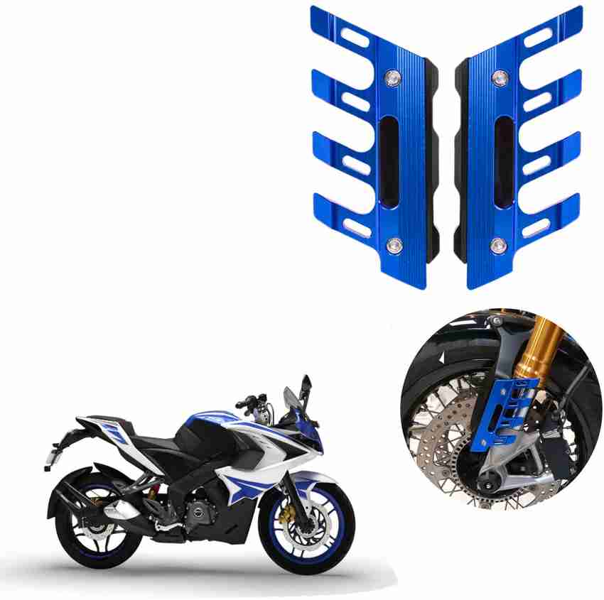 Vagary Blue CNC Shocker Protector Front Fender Slider Guard for RS 200 Bike Crash Guard Price in India Buy Vagary Blue CNC Shocker Protector Front Fender Slider Guard for RS 200