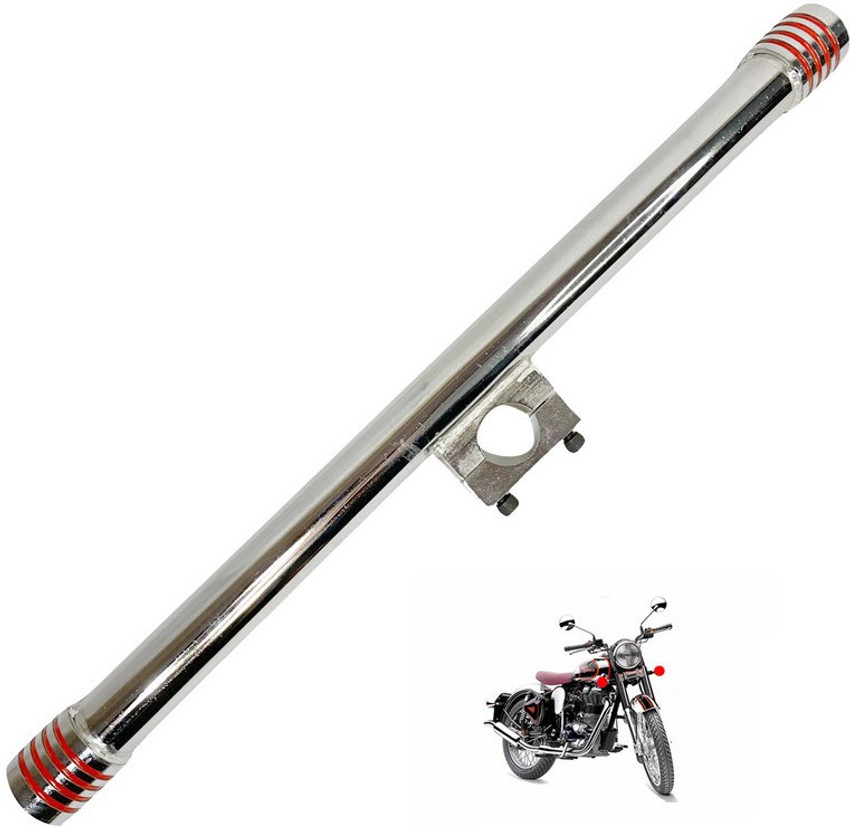 Dhe Best Bike Front Leg Guard Single Rod Red Ring Chrome For Royal Enfield Classic 350 Bike Crash Guard Price in India Buy Dhe Best Bike Front Leg Guard Single Rod